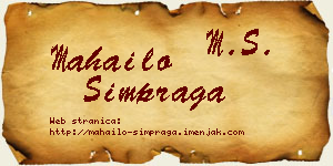 Mahailo Šimpraga vizit kartica